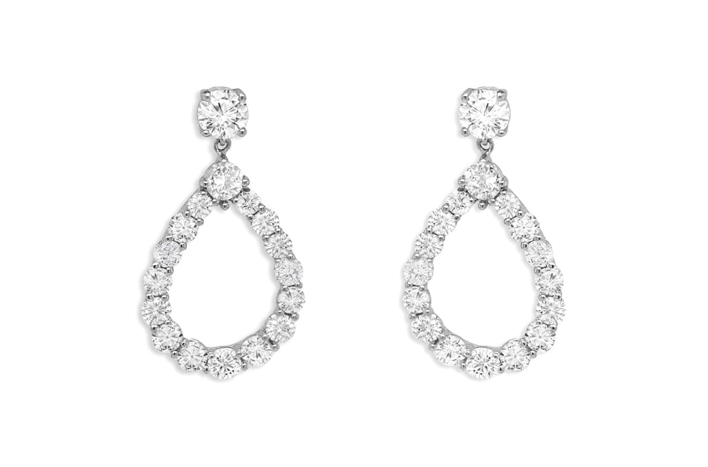 Earrings 18kt Gold Teardrop with Diamonds - Albert Hern Fine Jewelry