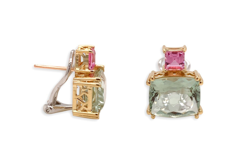Earrings 18kt Pink Sapphires & Lemon Citrine - Albert Hern Fine Jewelry