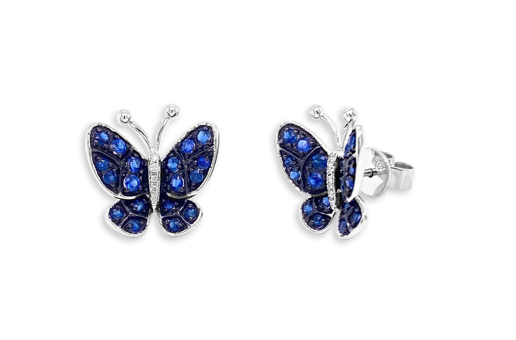 Earrings Butterfly Blue Sapphire in 18kt Gold - Albert Hern Fine Jewelry