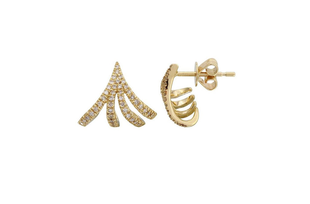 Earrings Gold Small Claw & Diamonds - Albert Hern Fine Jewelry