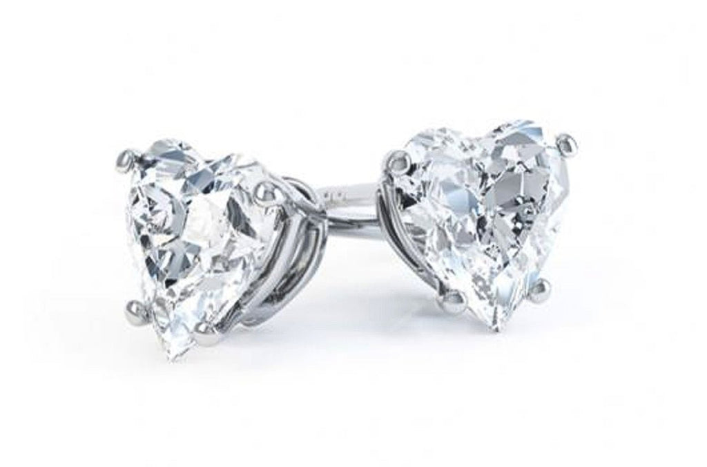 Earrings Heart Shape Diamonds - Albert Hern Fine Jewelry