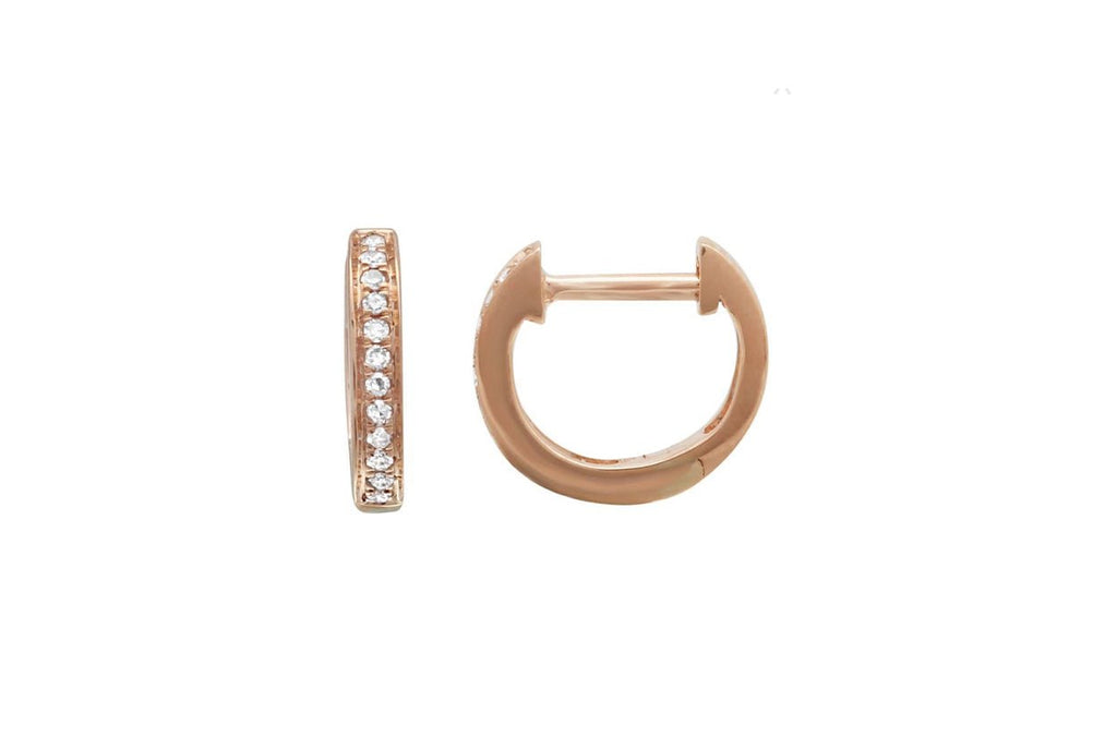 Earrings Huggies 14kt Gold & Diamonds - Albert Hern Fine Jewelry