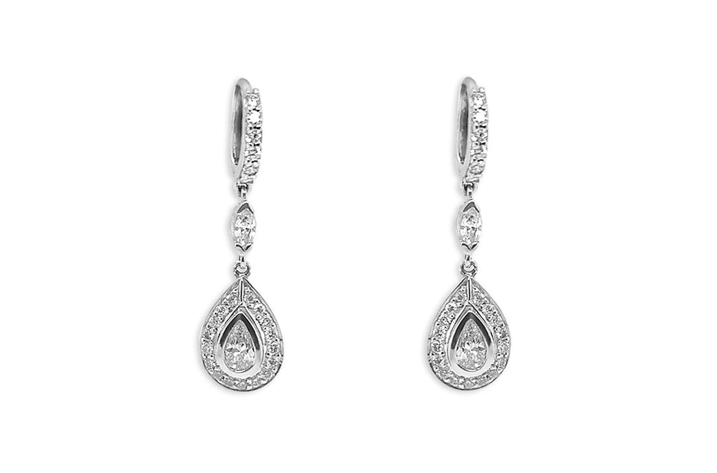 Earrings Pear Diamonds in 18kt Gold - Albert Hern Fine Jewelry
