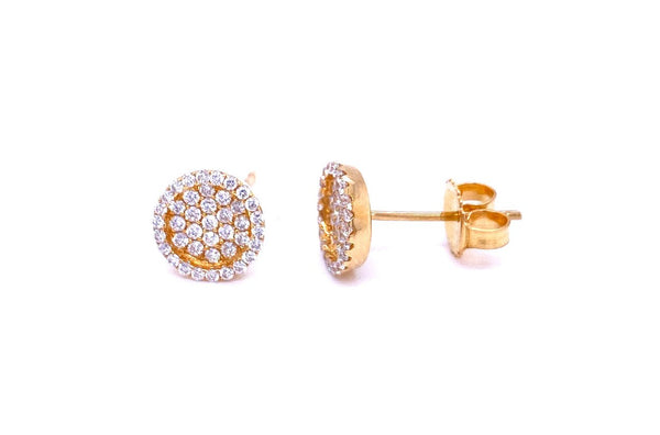Earrings Stud Double Circle 18kt Gold & Diamonds - Albert Hern Fine Jewelry