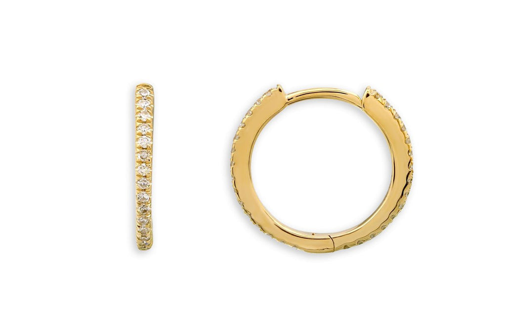 Earrings Thin Huggies 14kt Gold & Diamonds - Albert Hern Fine Jewelry