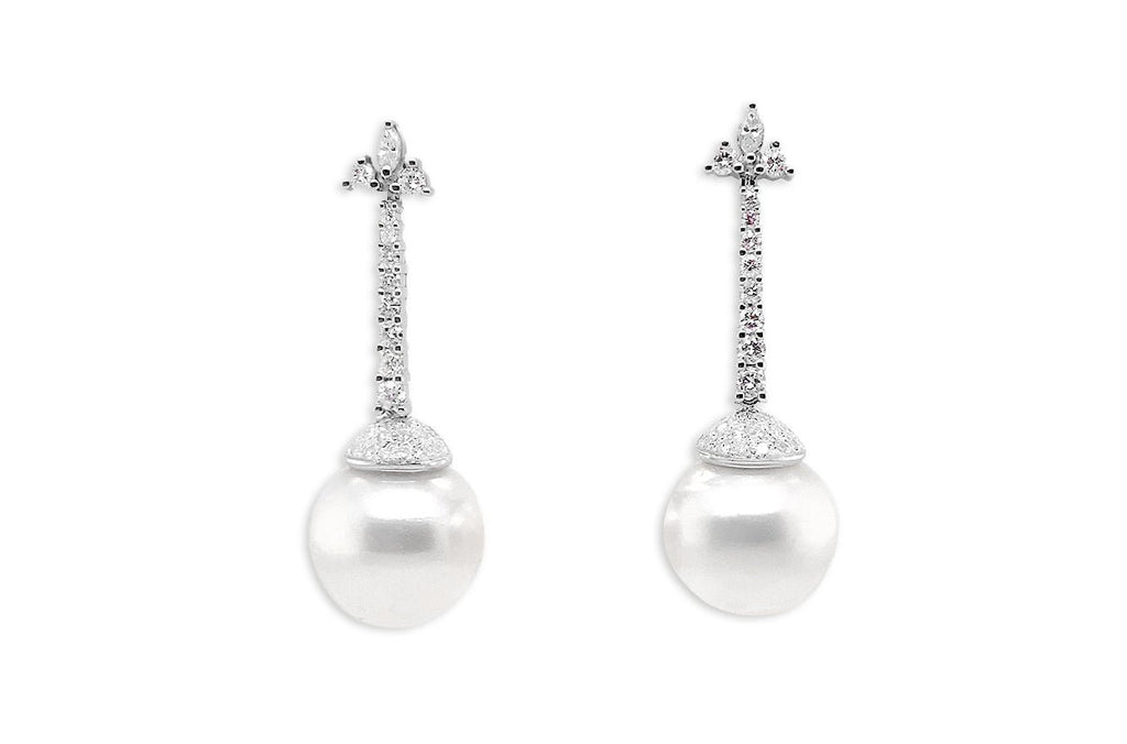 Earrings Timeless South Sea Pearls & Diamonds - Albert Hern Fine Jewelry