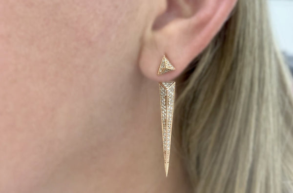 Earrings Trendy Jacket 14kt Rose Gold & Diamonds - Albert Hern Fine Jewelry