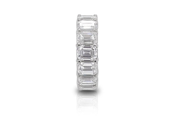 Eternity Ring 10.53 cts Emerald Cut Diamonds & Platinum - Albert Hern Fine Jewelry