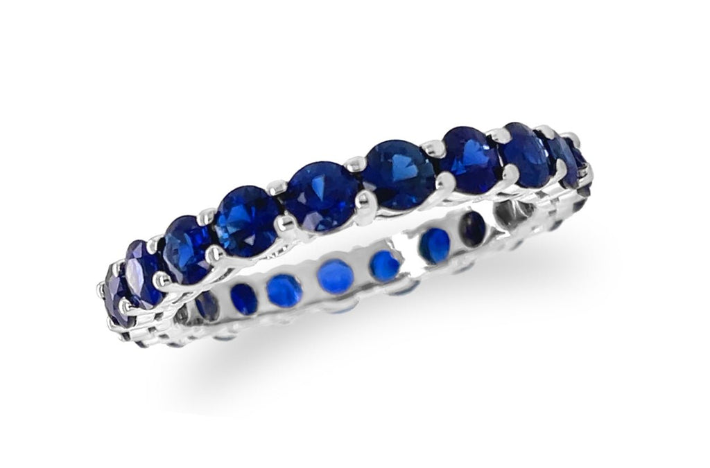Eternity Ring 18kt Gold Round Blue Sapphires 2.68 cts - Albert Hern Fine Jewelry