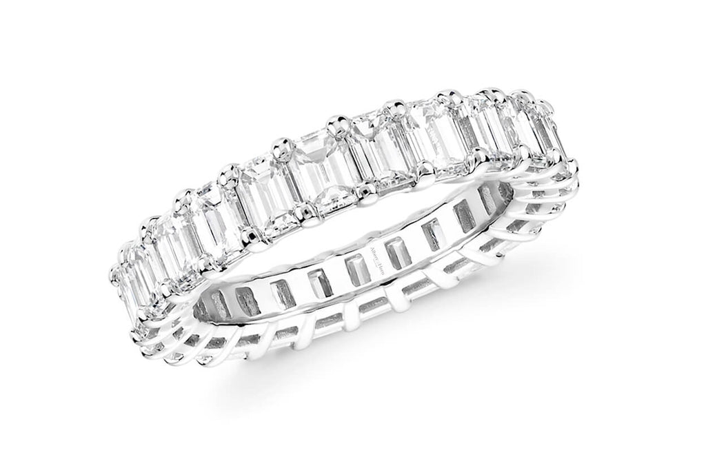 Eternity Ring 2.58cts Emerald Cut Diamonds & Platinum - Albert Hern Fine Jewelry