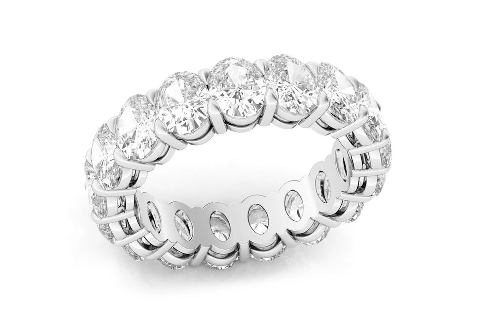 Eternity Ring 4.42 cts Oval Cut Diamonds & Platinum - Albert Hern Fine Jewelry