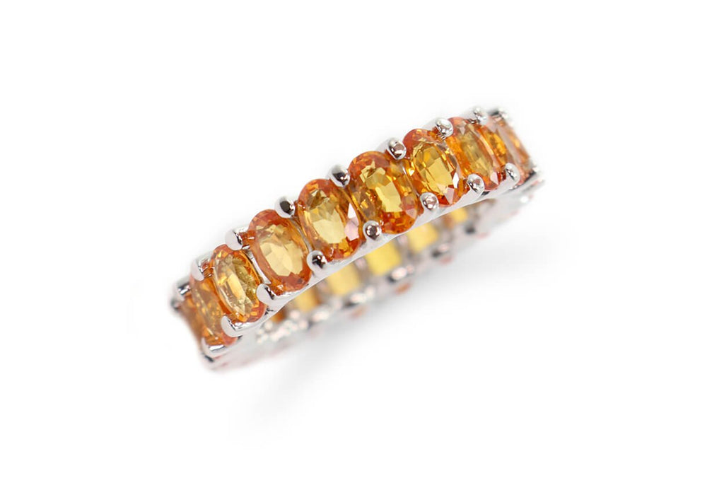 Eternity Ring Orange Sapphires & Gold - Albert Hern Fine Jewelry
