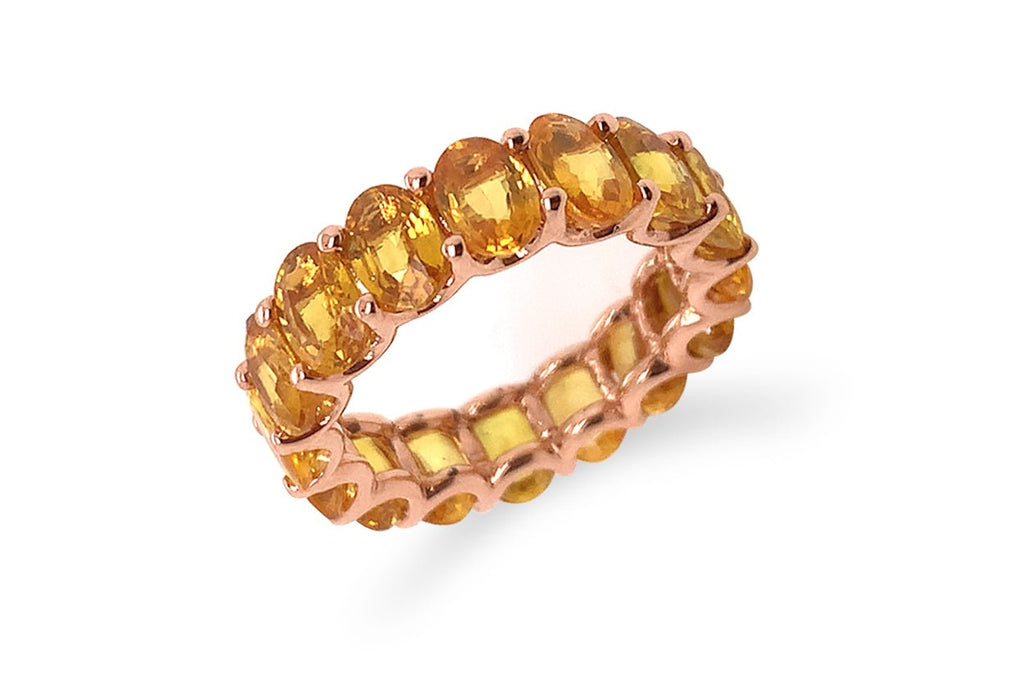 Eternity Ring Special Orange Sapphires & Rose Gold - Albert Hern Fine Jewelry
