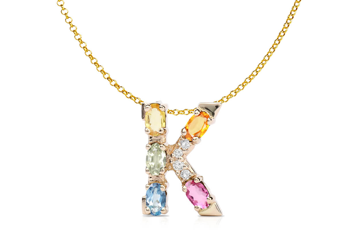 Letter K Necklace in 925 Sterling Silver – Shop Lune Global Private Limited