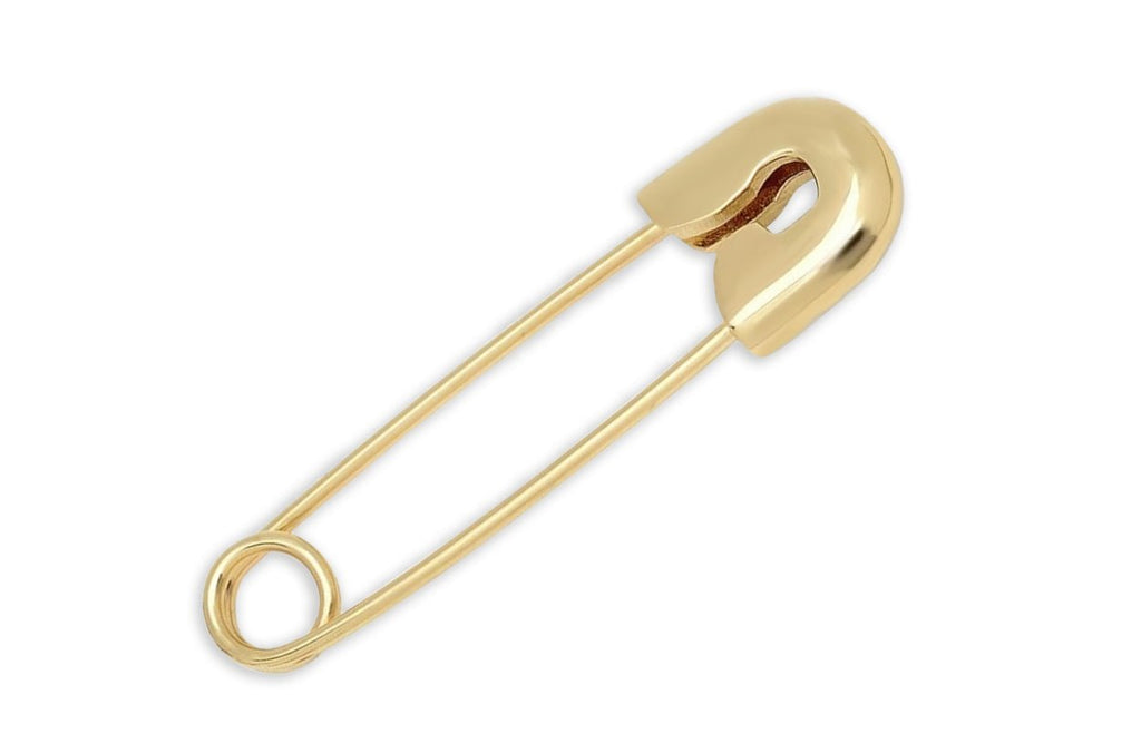 Kids 14kt Gold Solid Safety Pin - Albert Hern Fine Jewelry