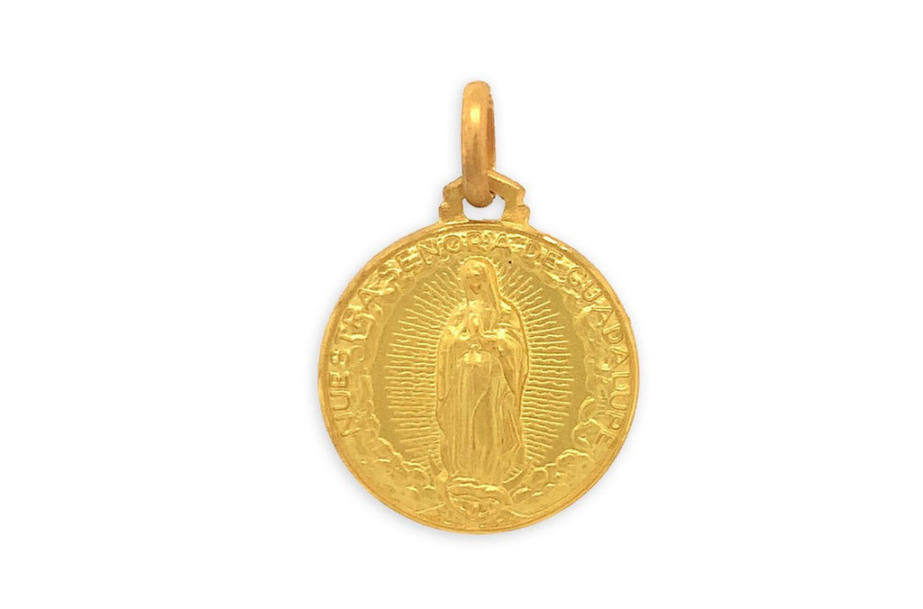Medal 18kt Solid Gold Lady of Guadalupe Pendant - Albert Hern Fine Jewelry