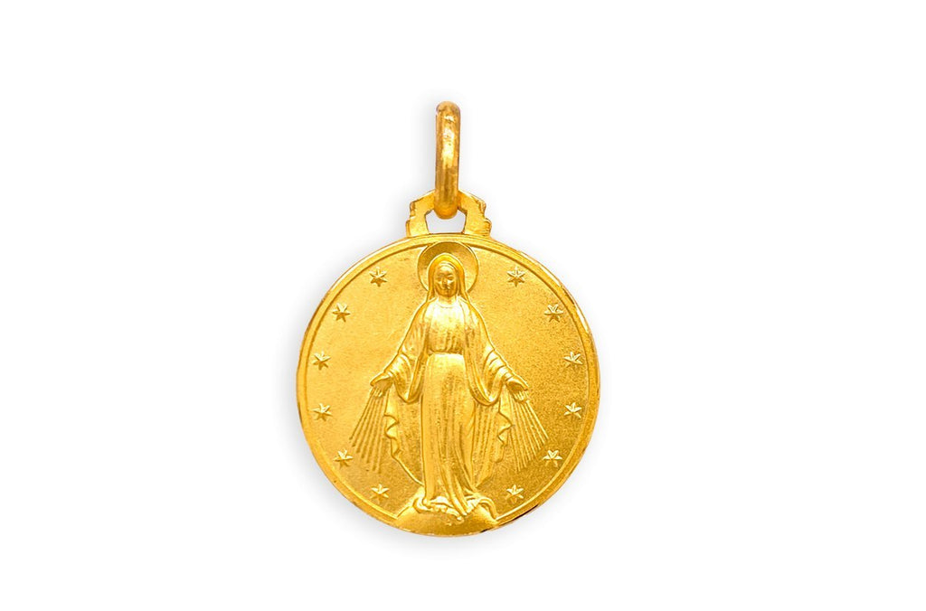 Medal Miraculous 18kt Solid Gold Pendant - Albert Hern Fine Jewelry