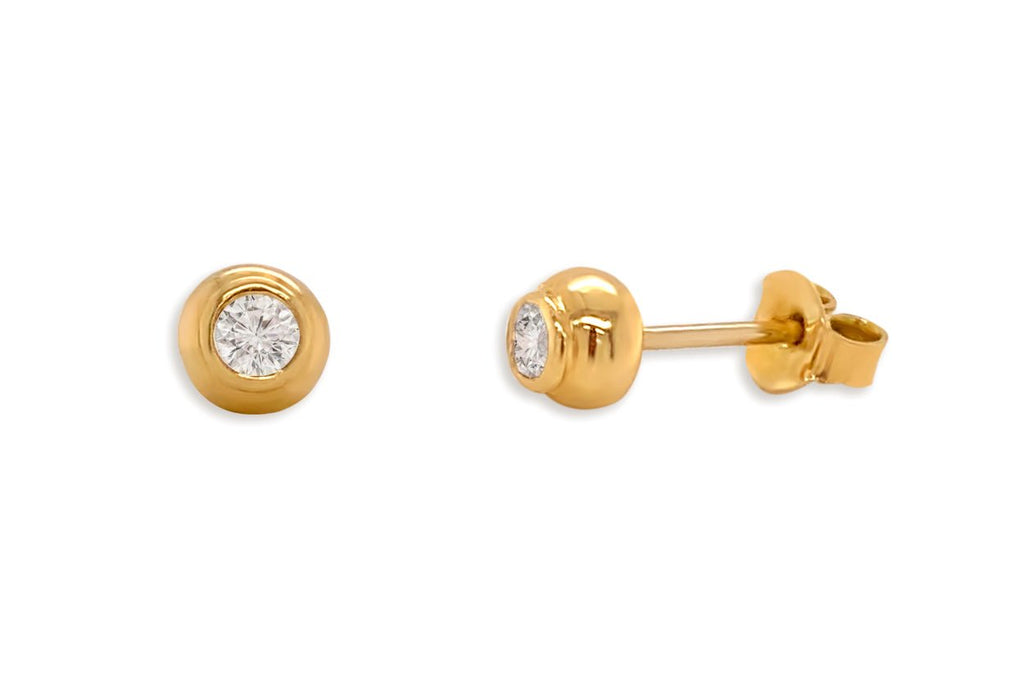 Mini Earrings 14kt Gold Diamond Studs - Albert Hern Fine Jewelry