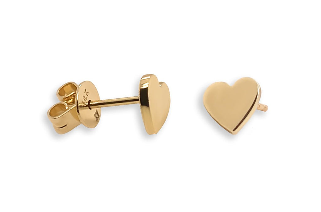 Mini Earrings 14kt Gold Solid Hearts - Albert Hern Fine Jewelry