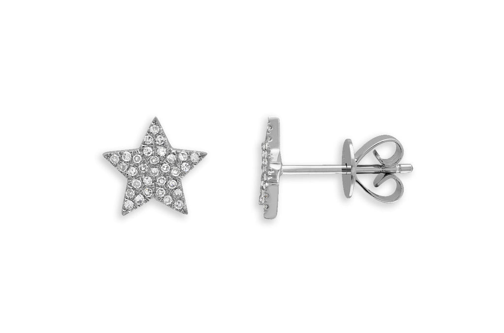 Mini Earrings 14kt Gold Star Studs & Diamonds - Albert Hern Fine Jewelry
