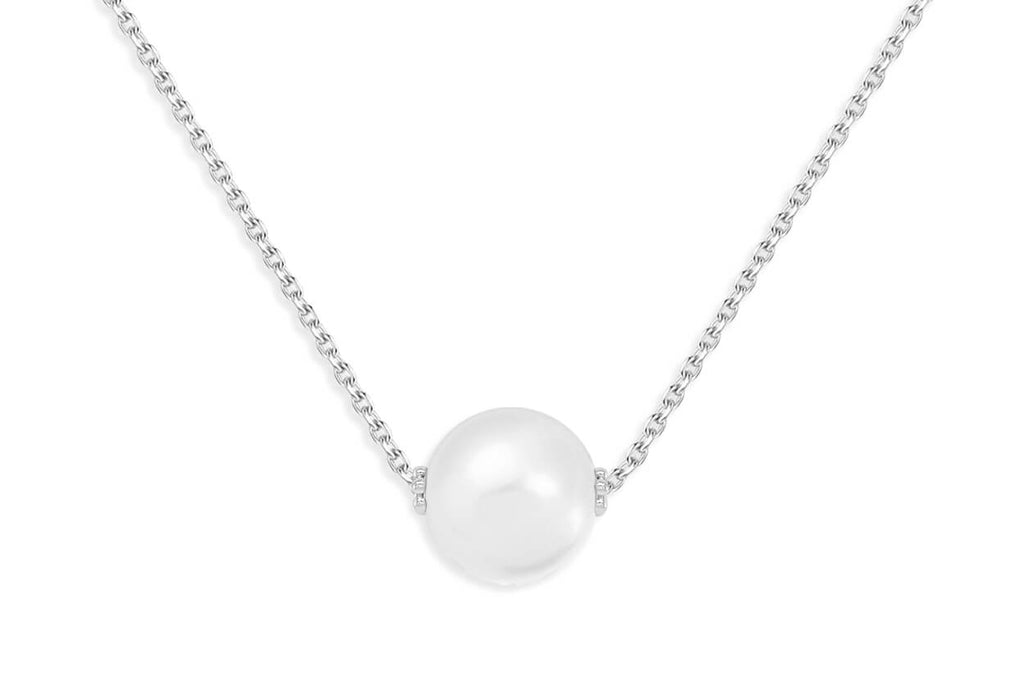 Necklace 14kt Gold Floating South Sea Pearl & Chain - Albert Hern Fine Jewelry