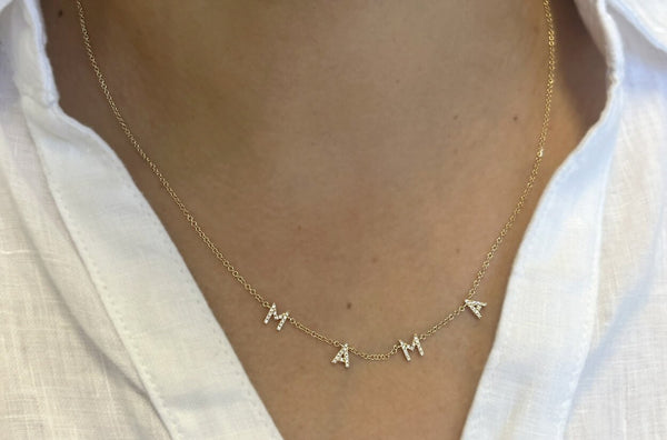 Necklace 14kt Gold MAMA & Diamonds - Albert Hern Fine Jewelry