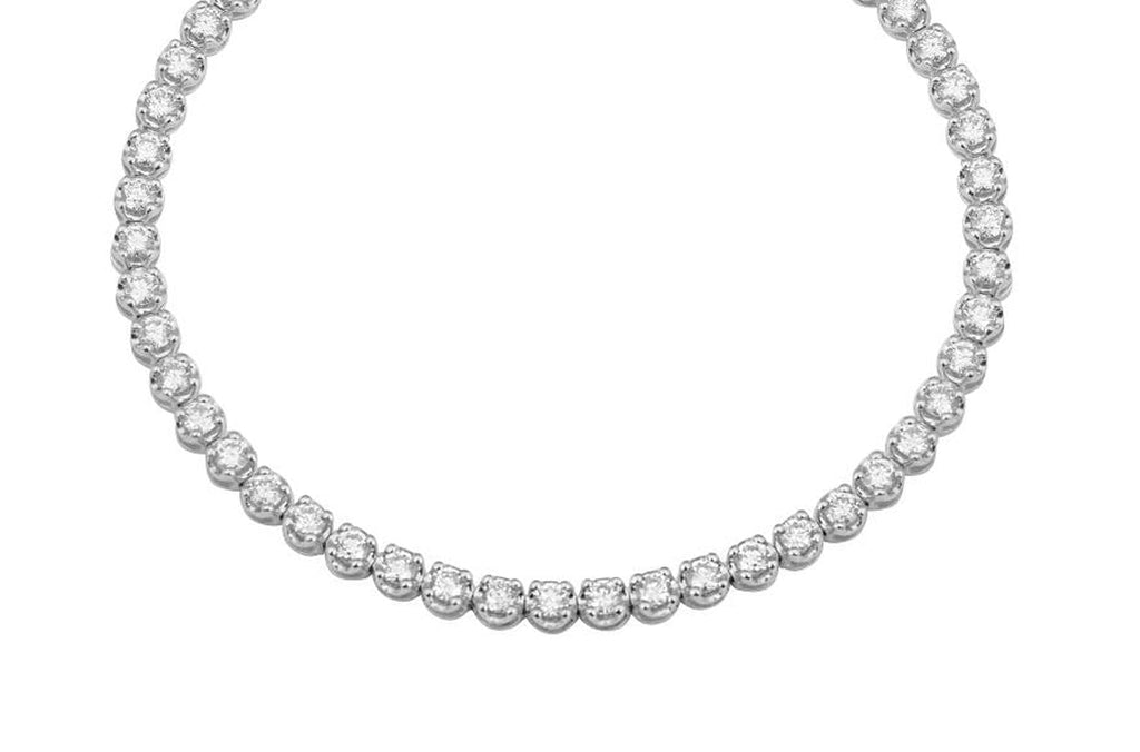 Necklace 14kt Gold Round Diamonds Tennis 1.84 cts Adjustable - Albert Hern Fine Jewelry