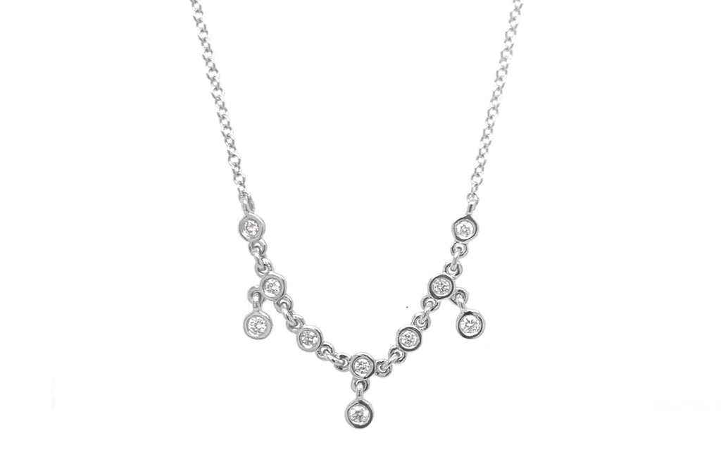 Necklace 14kt White Gold with Round Diamonds - Albert Hern Fine Jewelry