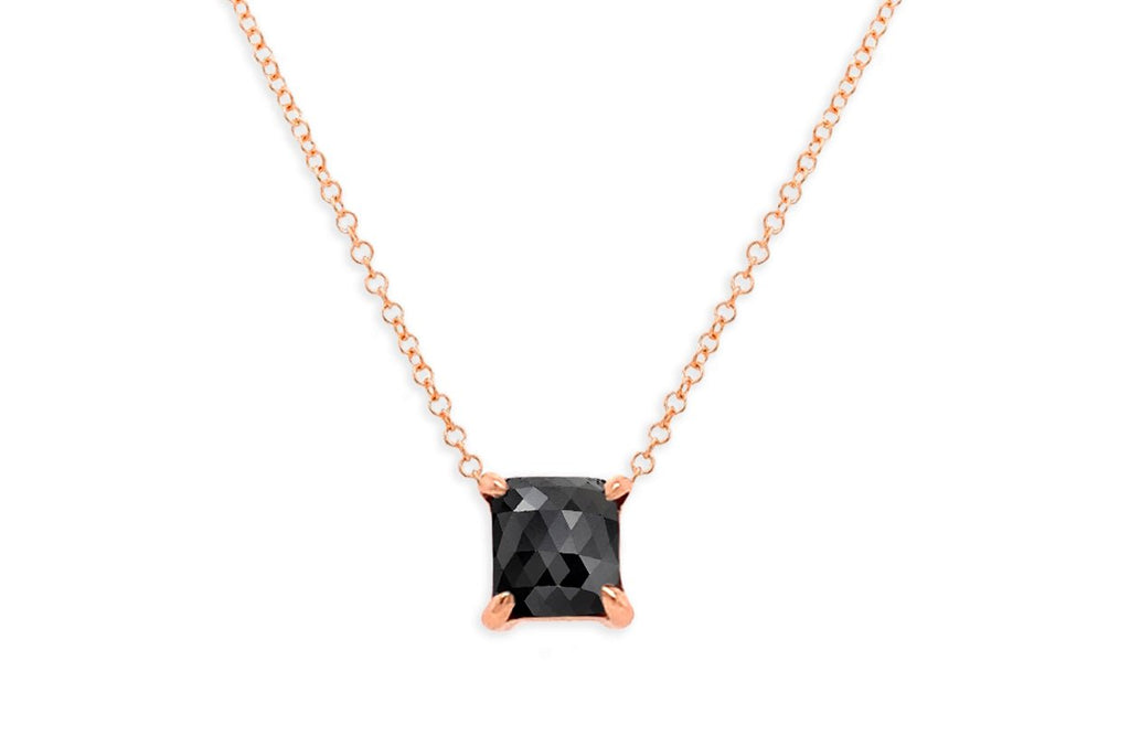Necklace 18kt Gold 1.02 cts Cushion Black Diamond - Albert Hern Fine Jewelry
