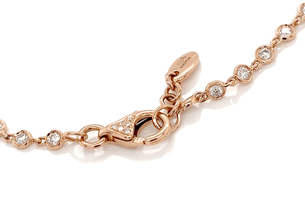 Necklace 18kt Gold Bezel Setting Diamonds Tennis 2.22 cts - Albert Hern Fine Jewelry
