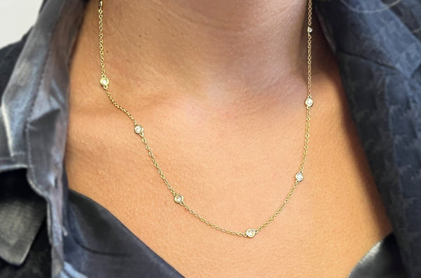 Necklace 18kt Gold Diamond by the Yard Chain 18 inches - Albert Hern Fine Jewelry