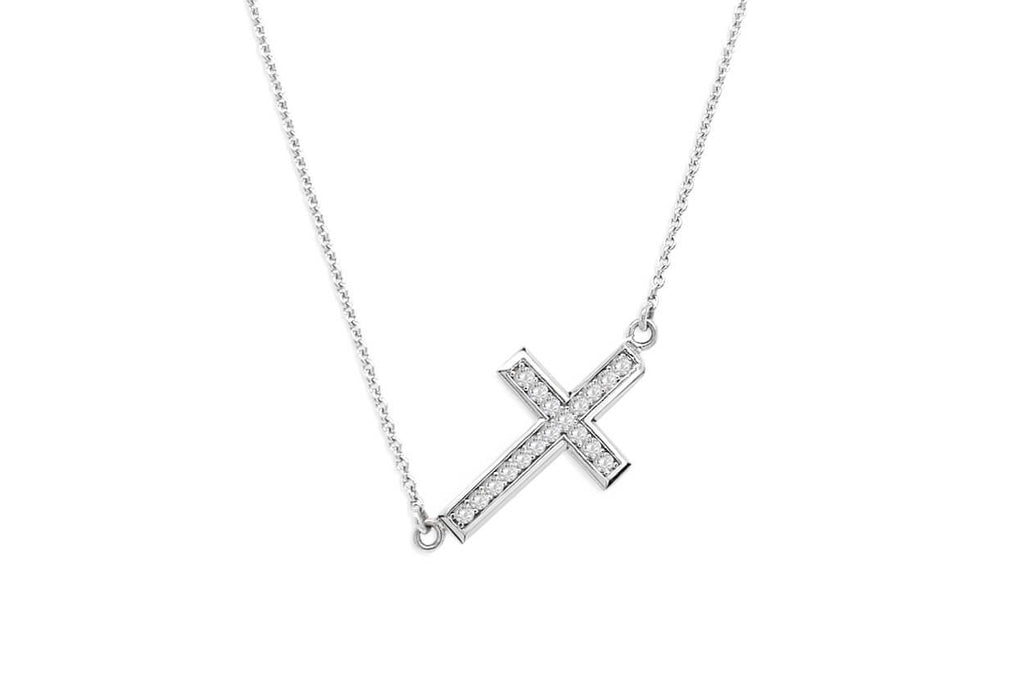 Necklace 18kt Gold & Diamonds Cross - Albert Hern Fine Jewelry