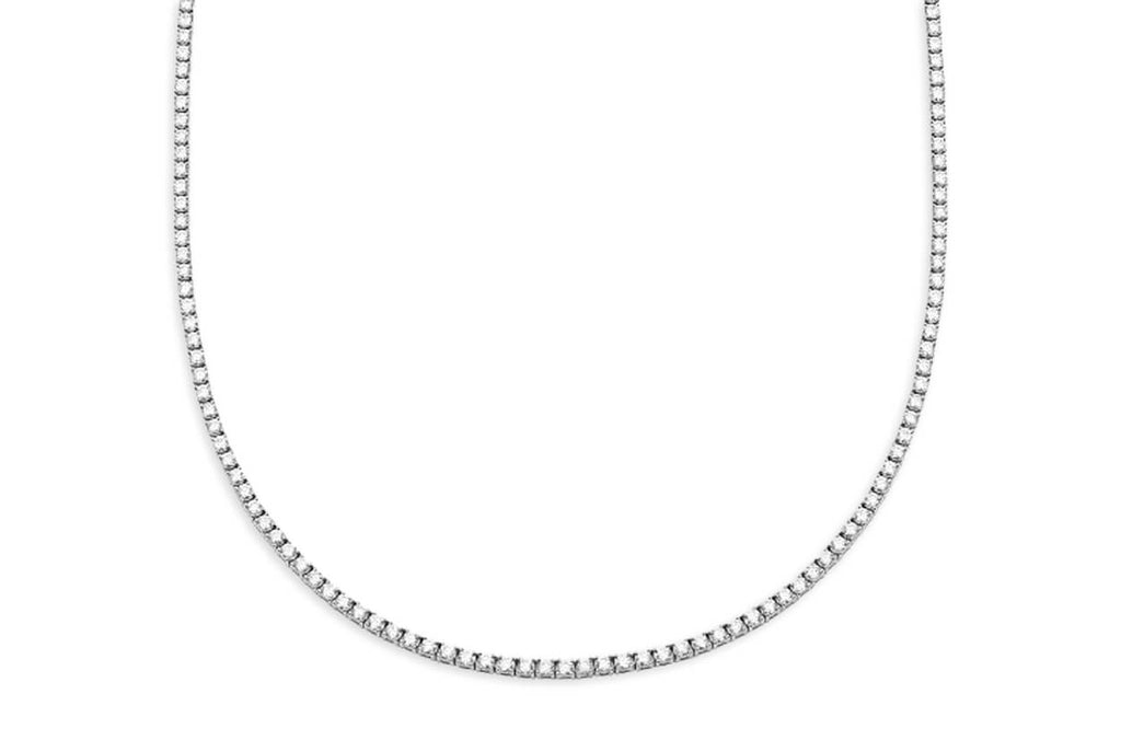 Necklace 14kt Gold SI1 G Diamonds 3.05cts Tennis