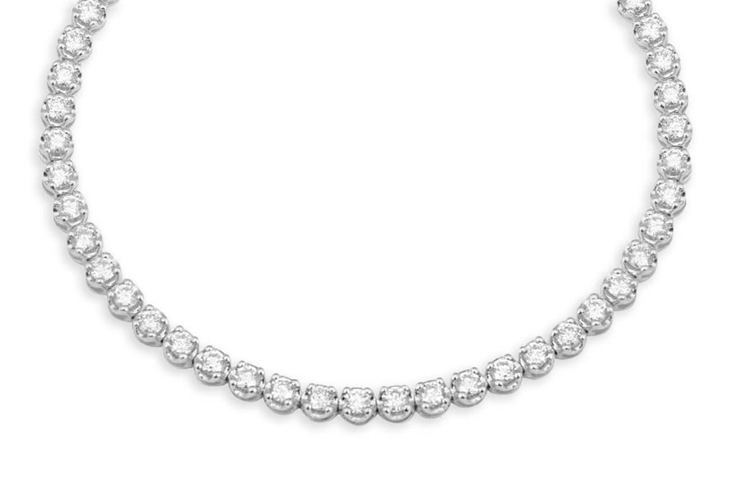 Necklace 18kt Gold Tennis Round Diamonds 13.30cts - Albert Hern Fine Jewelry