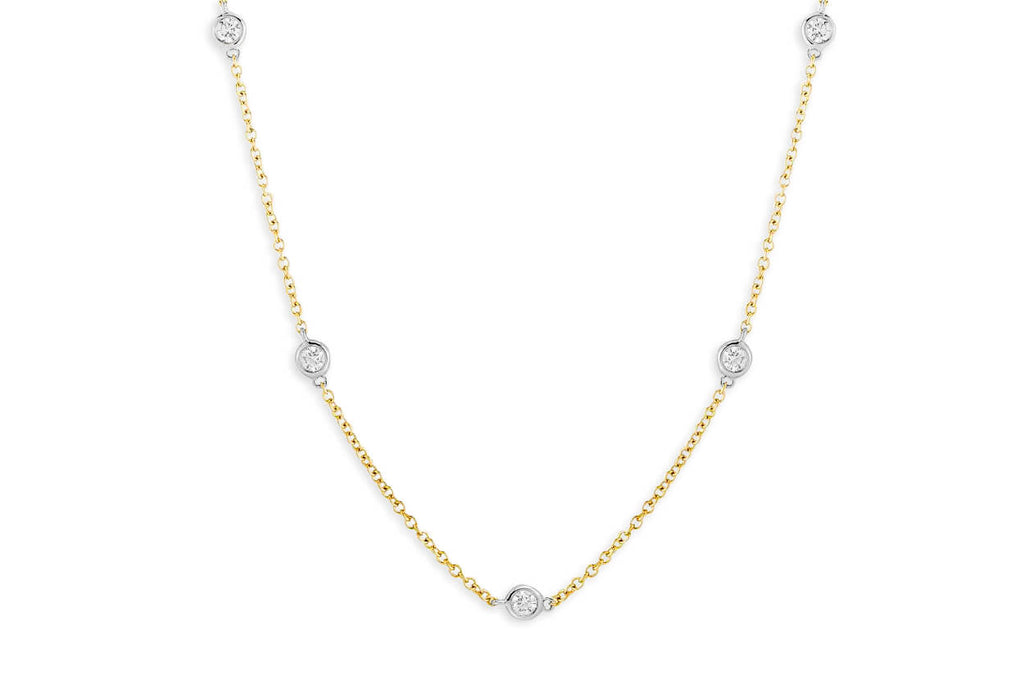 Necklace 18kt Mixed Gold Diamond by the Yard Chain 18 inches - Albert Hern Fine Jewelry