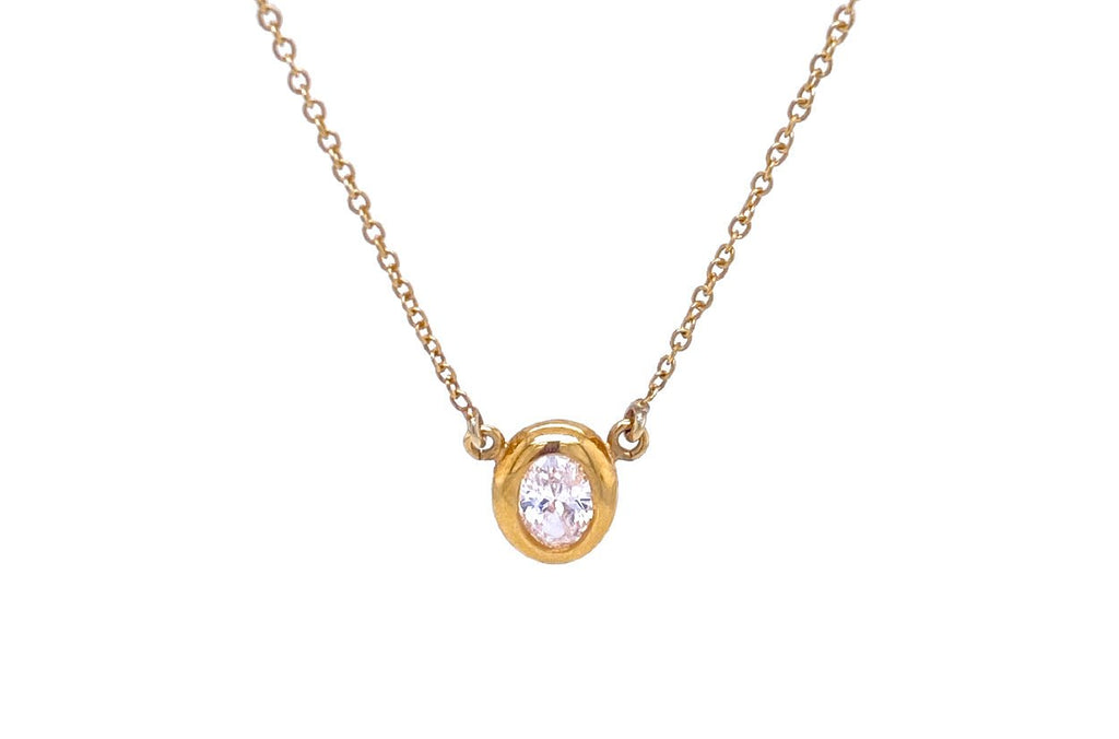 Necklace 18kt Yellow Gold & Oval Diamond - Albert Hern Fine Jewelry