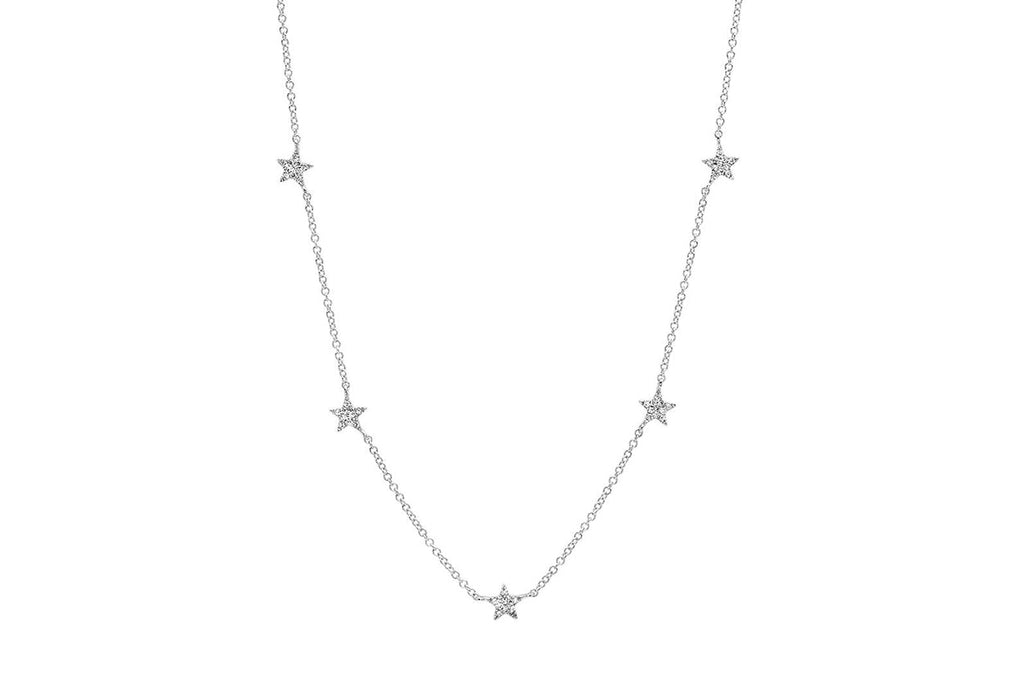 Necklace 5 Stars Gold & Pave Diamonds - Albert Hern Fine Jewelry