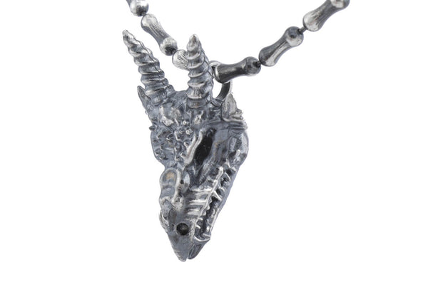 Necklace LivingSkull Men Silver Skulls & Bones Chain - Albert Hern Fine Jewelry