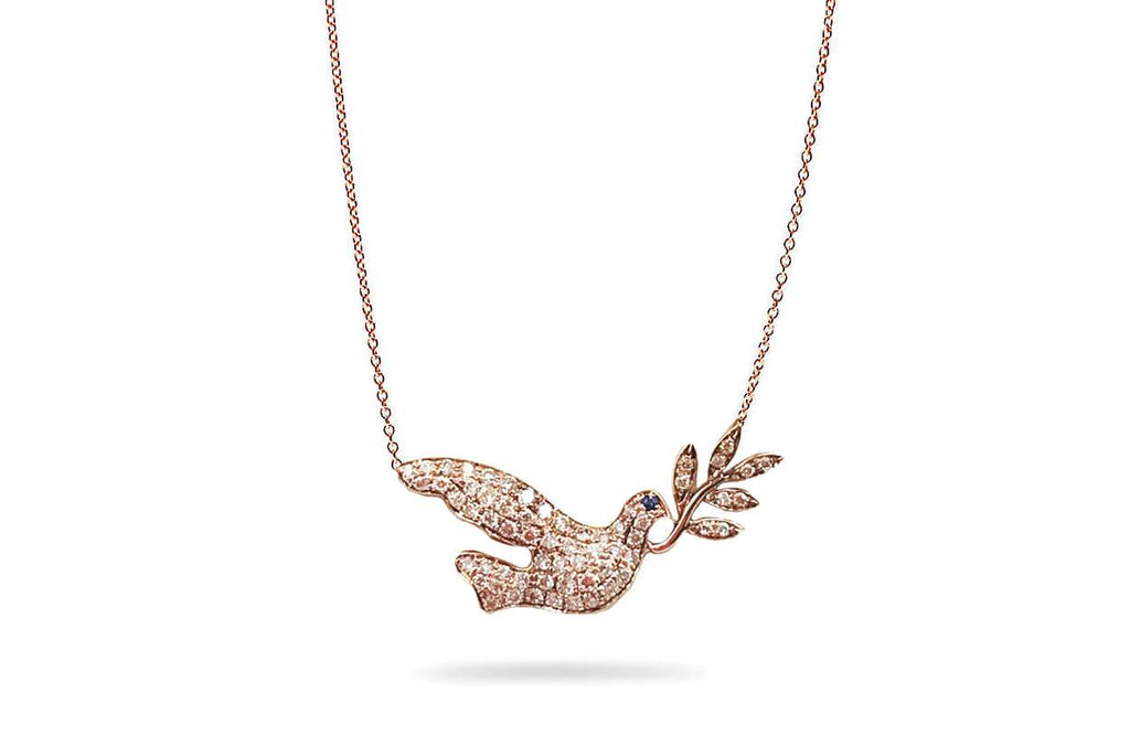 Necklace Pigeon 14kt Rose Gold & Diamonds - Albert Hern Fine Jewelry