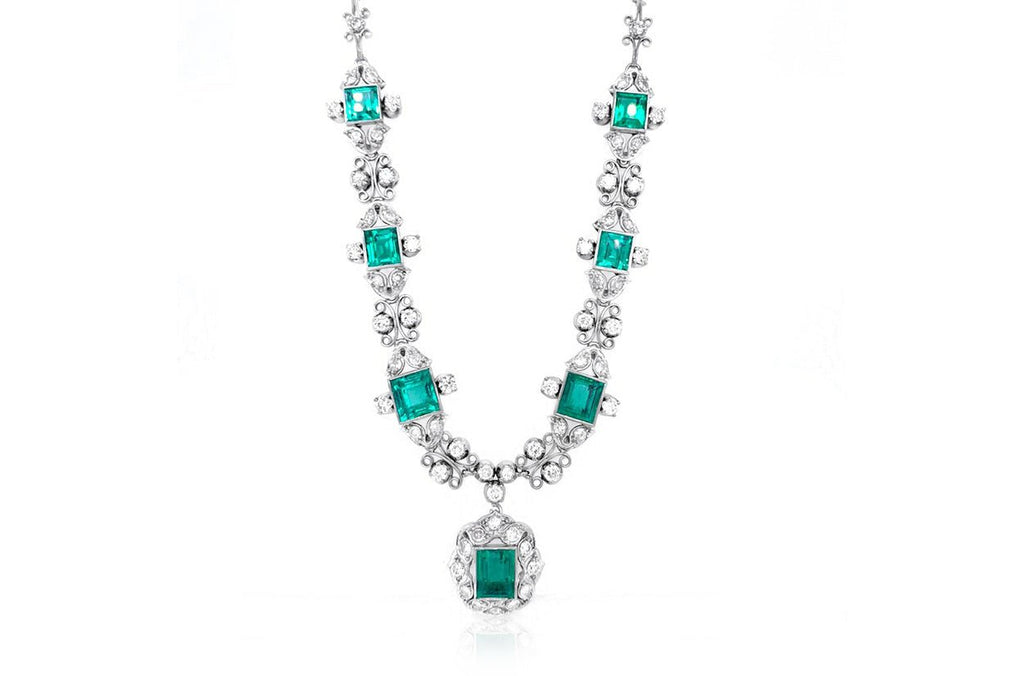 Necklace Unique Masterpiece Chivor Emerald - Albert Hern Fine Jewelry