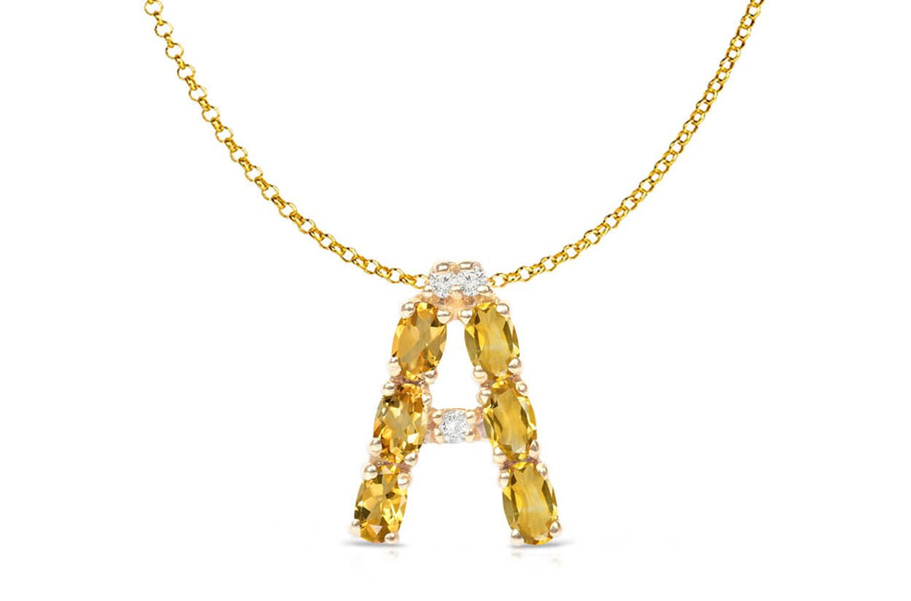 Pendant Letter A Initial 18kt Gold - Albert Hern Fine Jewelry