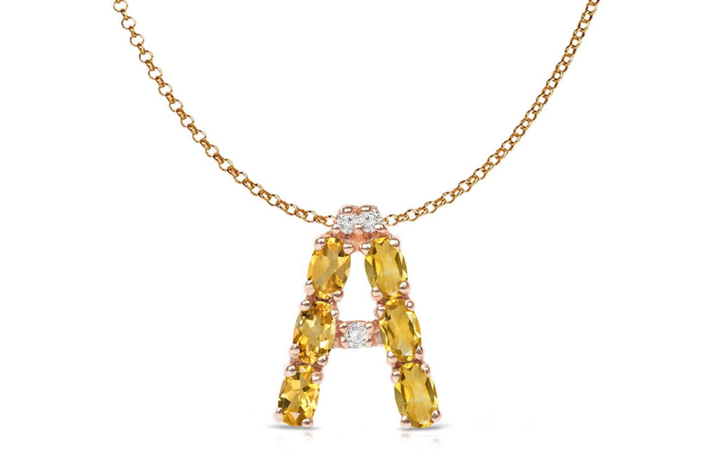 Pendant Letter A Initial 18kt Gold - Albert Hern Fine Jewelry