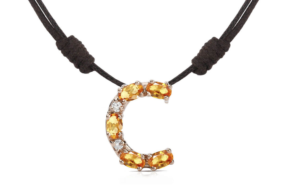 Pendant Letter C Initial 18kt Gold - Albert Hern Fine Jewelry