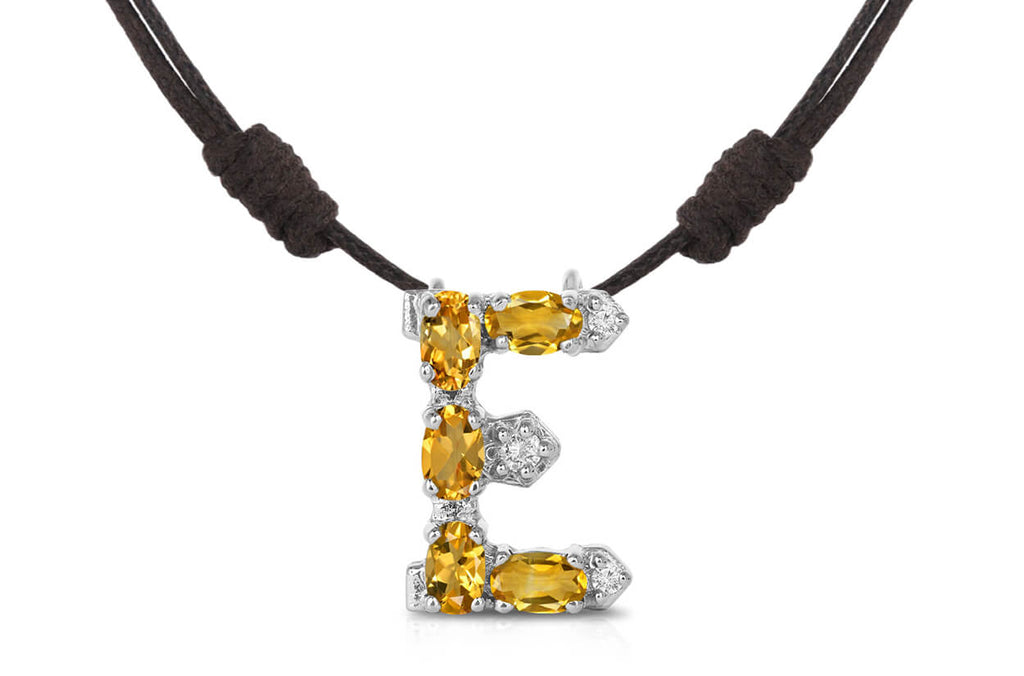 Pendant Letter E Initial 18kt Gold - Albert Hern Fine Jewelry