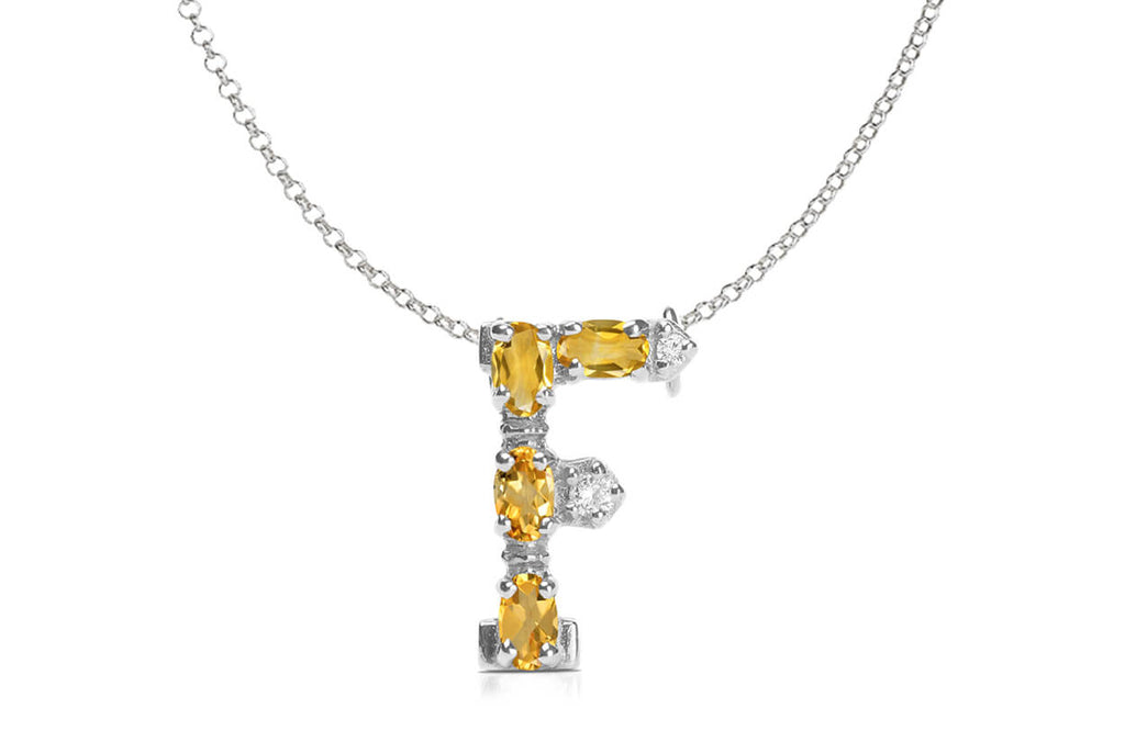 Pendant Letter F Initial 18kt Gold - Albert Hern Fine Jewelry