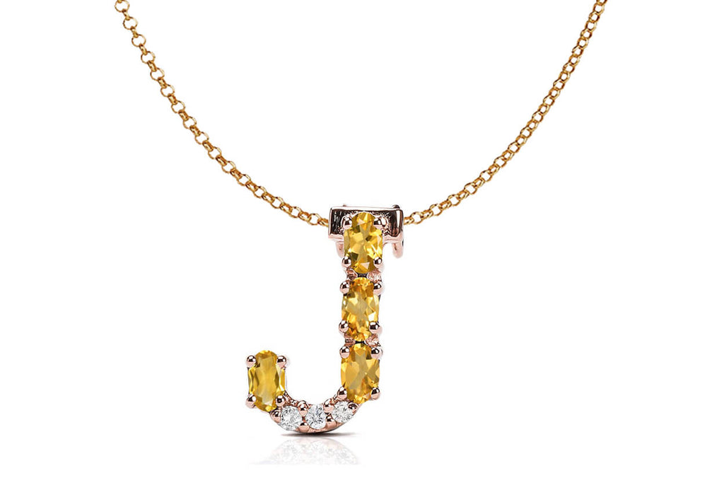 Pendant Letter J Initial 18kt Gold - Albert Hern Fine Jewelry