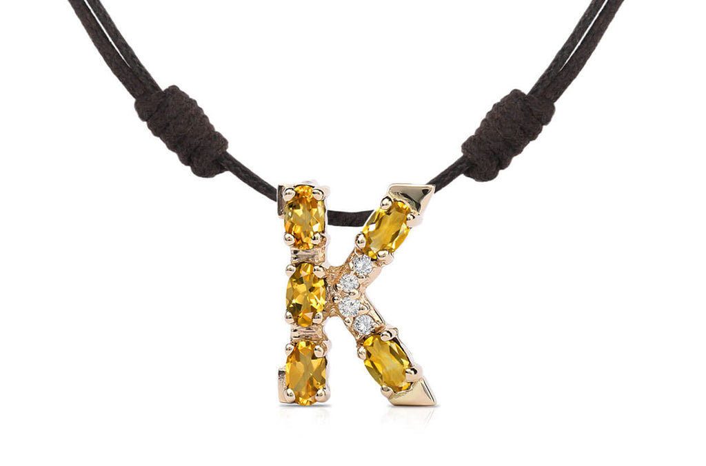 Pendant Letter K Initial 18kt Gold - Albert Hern Fine Jewelry