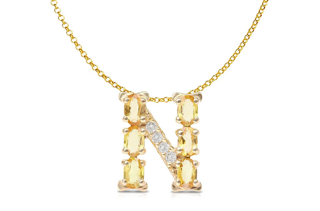 Pendant Letter N Initial 18kt Gold - Albert Hern Fine Jewelry