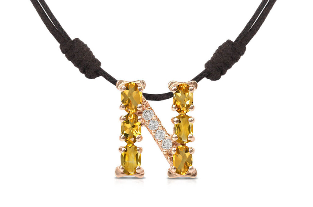 Pendant Letter N Initial 18kt Gold - Albert Hern Fine Jewelry