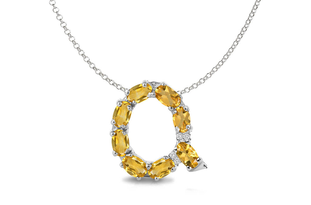 Pendant Letter Q Initial 18kt Gold - Albert Hern Fine Jewelry